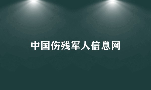 中国伤残军人信息网