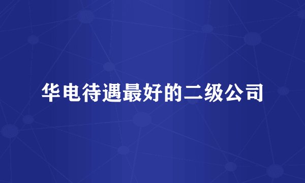 华电待遇最好的二级公司