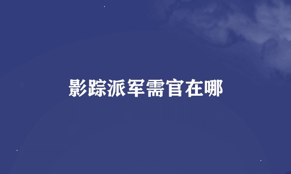 影踪派军需官在哪