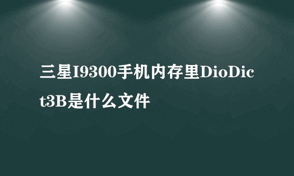 三星I9300手机内存里DioDict3B是什么文件