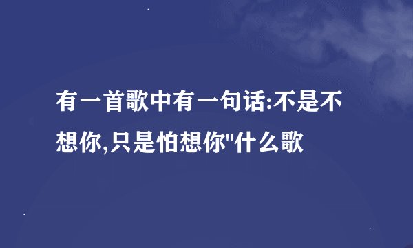 有一首歌中有一句话:不是不想你,只是怕想你