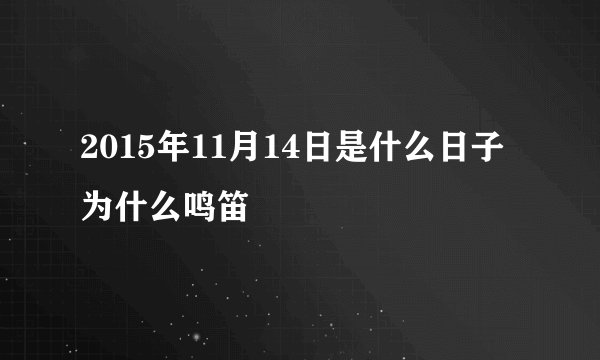 2015年11月14日是什么日子 为什么鸣笛