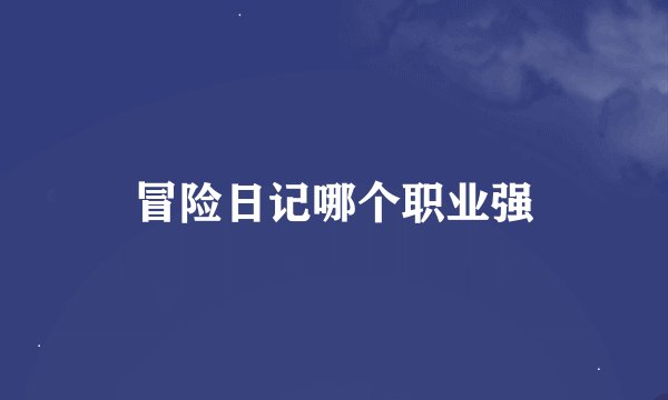 冒险日记哪个职业强