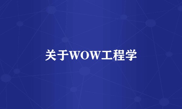 关于WOW工程学