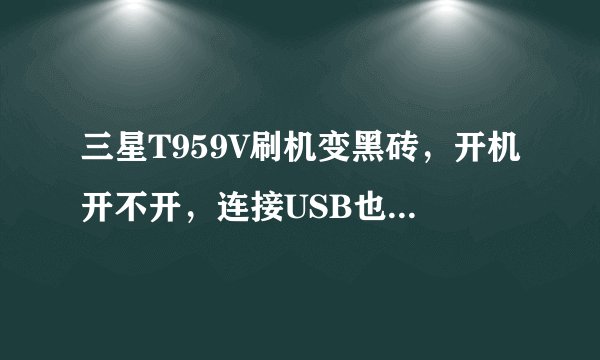三星T959V刷机变黑砖，开机开不开，连接USB也没反应，怎么办？跪谢！