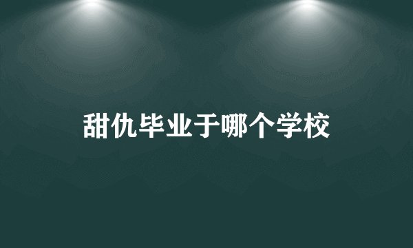 甜仇毕业于哪个学校