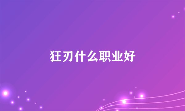 狂刃什么职业好