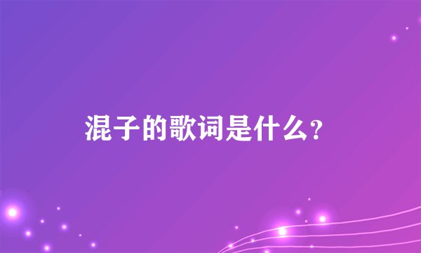 混子的歌词是什么？