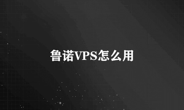 鲁诺VPS怎么用