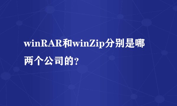 winRAR和winZip分别是哪两个公司的？