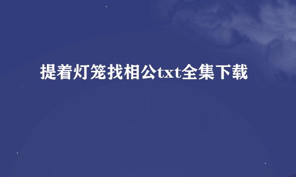 提着灯笼找相公txt全集下载