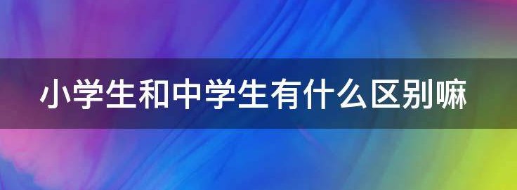 小学生和中学生有什么区别嘛