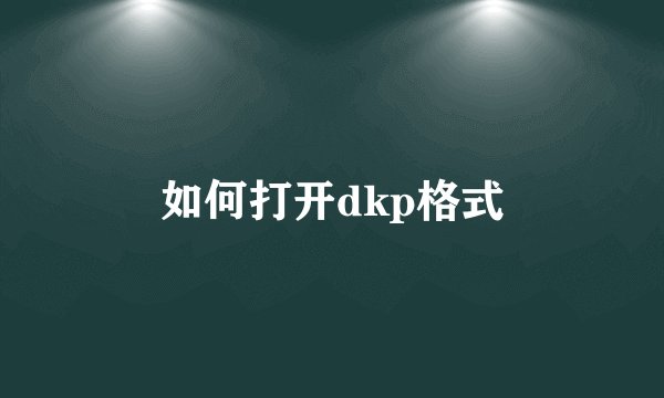 如何打开dkp格式