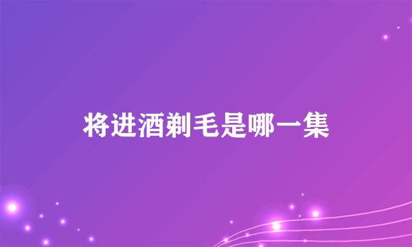 将进酒剃毛是哪一集