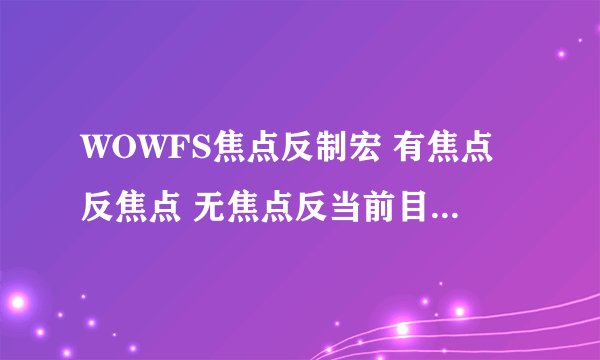 WOWFS焦点反制宏 有焦点反焦点 无焦点反当前目标 使用反制打断当前施法