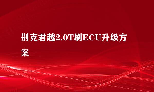 别克君越2.0T刷ECU升级方案