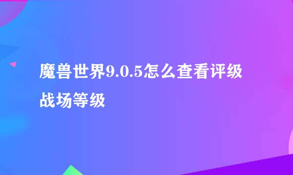 魔兽世界9.0.5怎么查看评级战场等级