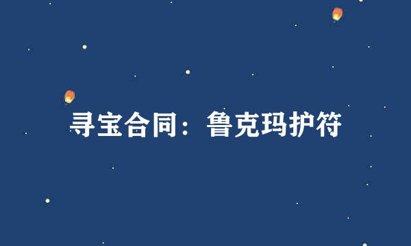 寻宝合同：鲁克玛护符