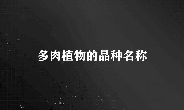 多肉植物的品种名称