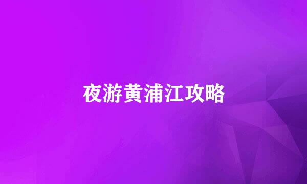 夜游黄浦江攻略