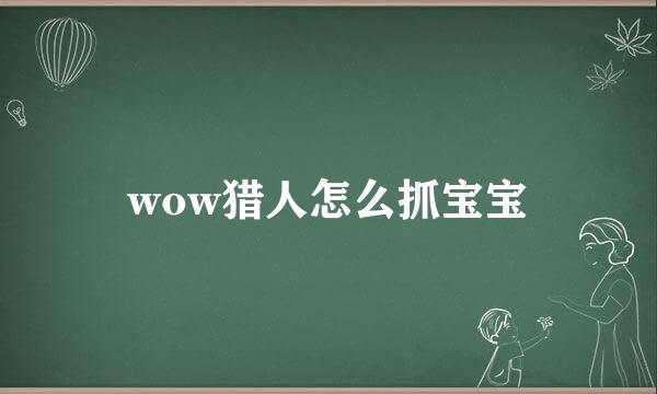 wow猎人怎么抓宝宝