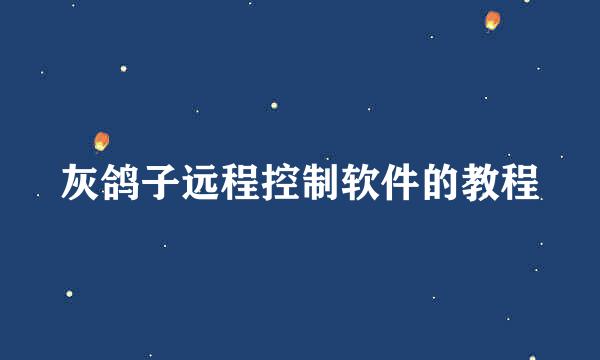 灰鸽子远程控制软件的教程