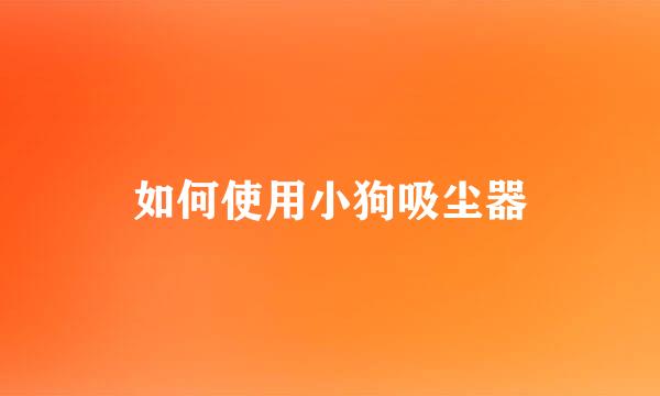 如何使用小狗吸尘器
