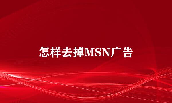 怎样去掉MSN广告