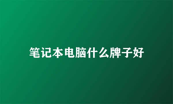 笔记本电脑什么牌子好