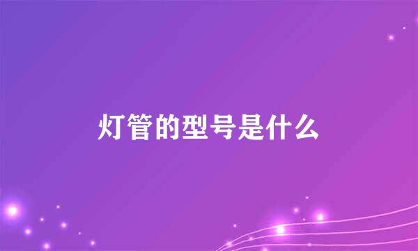灯管的型号是什么