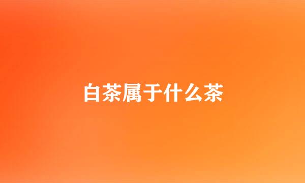 白茶属于什么茶