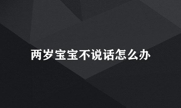 两岁宝宝不说话怎么办