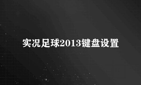 实况足球2013键盘设置