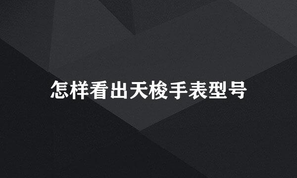 怎样看出天梭手表型号