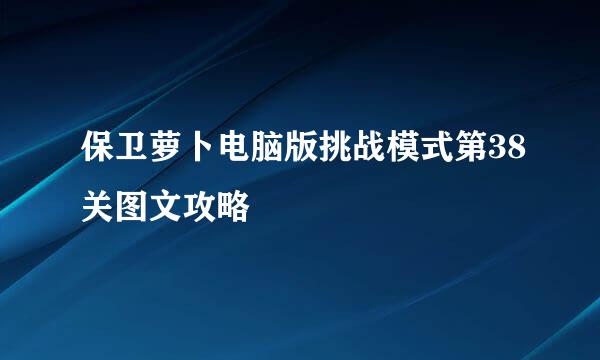 保卫萝卜电脑版挑战模式第38关图文攻略