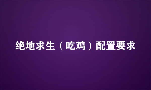 绝地求生（吃鸡）配置要求