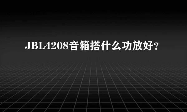 JBL4208音箱搭什么功放好？