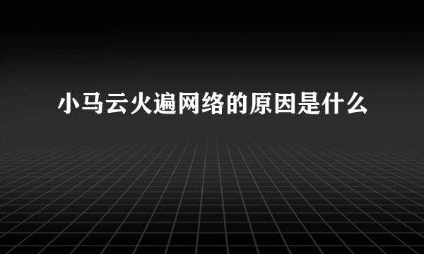小马云火遍网络的原因是什么