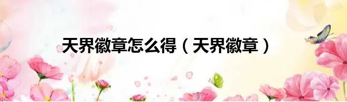 天界徽章怎么得（天界徽章）