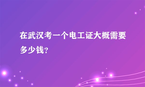 在武汉考一个电工证大概需要多少钱？
