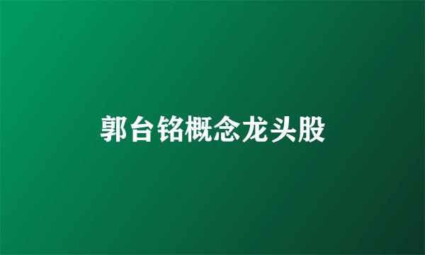 郭台铭概念龙头股