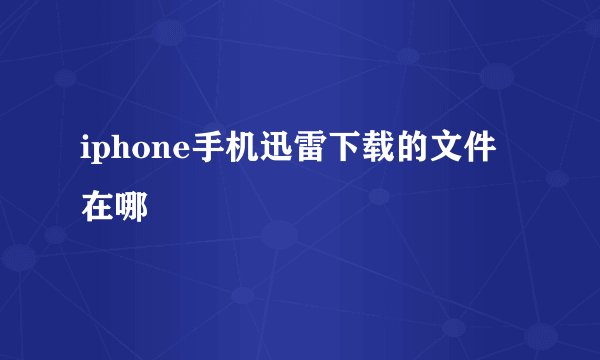 iphone手机迅雷下载的文件在哪