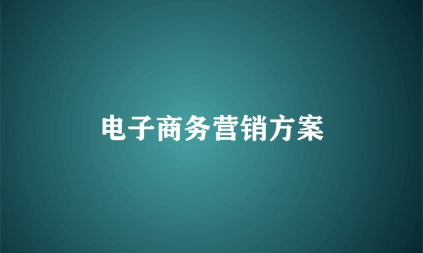 电子商务营销方案