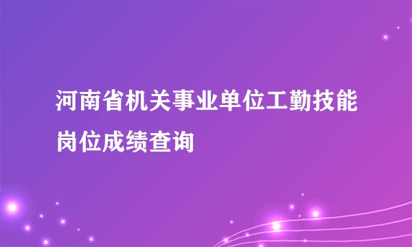 河南省机关事业单位工勤技能岗位成绩查询
