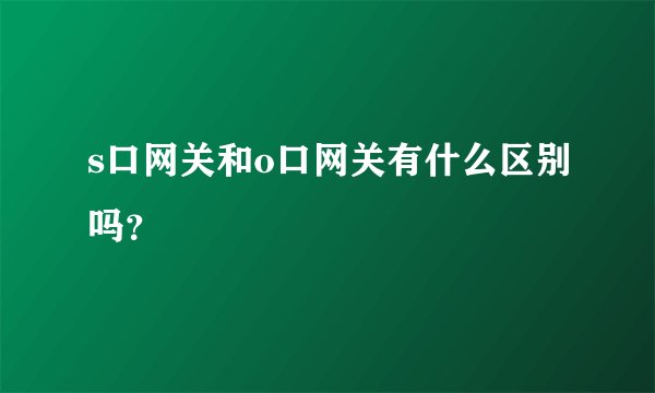 s口网关和o口网关有什么区别吗？