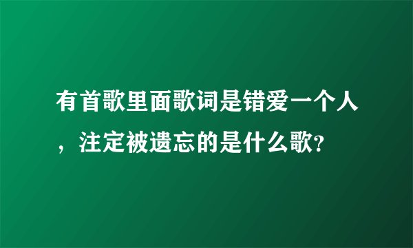 有首歌里面歌词是错爱一个人,注定被遗忘的是什么歌?