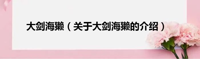 大剑海獭（关于大剑海獭的介绍）