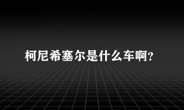 柯尼希塞尔是什么车啊？