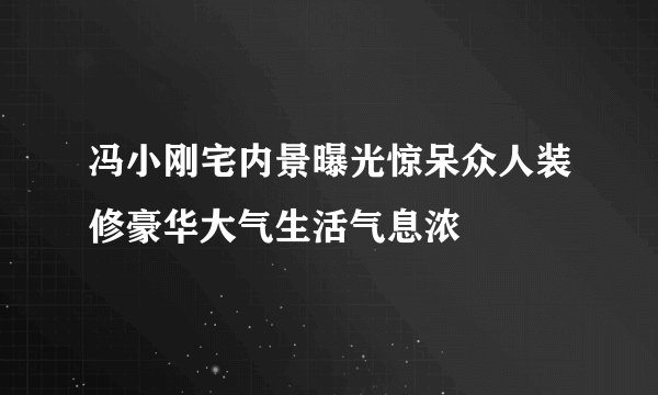 冯小刚宅内景曝光惊呆众人装修豪华大气生活气息浓