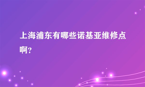 上海浦东有哪些诺基亚维修点啊？